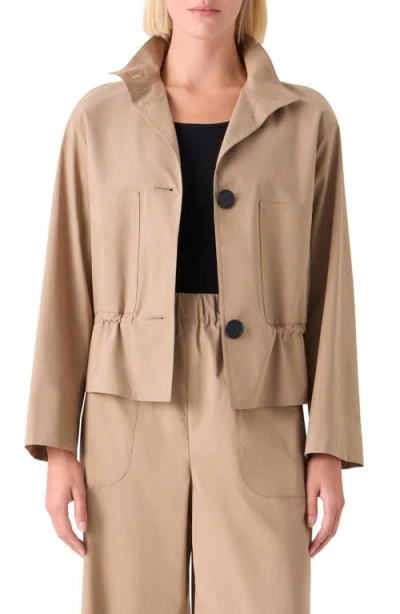 Akris Punto Tech Crop Jacket In Nude