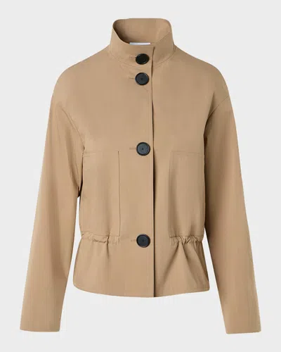 Akris Punto Techno Cotton Poplin Short Parka Jacket In Neutral