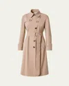 Akris Punto Techno Laser Cut Crepe Belted Trench Coat In Beige