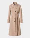 Akris Punto Techno Laser Cut Crepe Belted Trench Coat In Beige