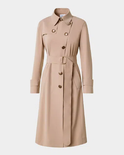 AKRIS PUNTO TECHNO LASER CUT CREPE BELTED TRENCH COAT