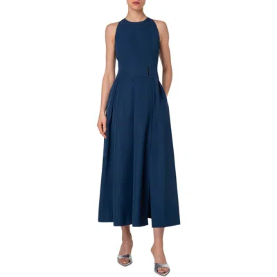 Akris Punto Techno Taffeta Midi Dress In Ink
