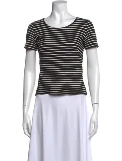 Pre-owned Akris Punto Terry Cloth Striped T-shirt In White