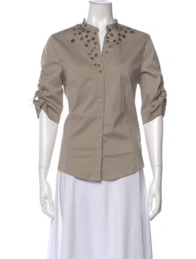 Pre-owned Akris Punto Three-quarter Sleeve Blouse In Neutral