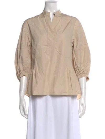 Pre-owned Akris Punto Three-quarter Sleeve Blouse In Neutral