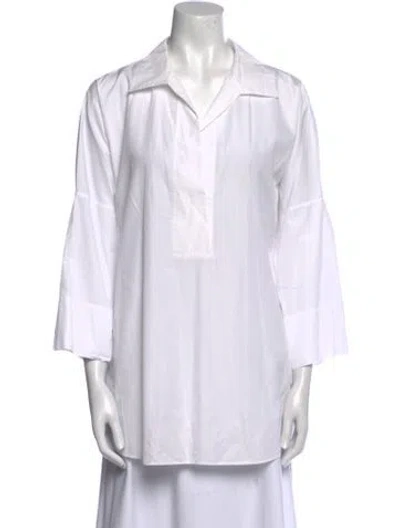 Pre-owned Akris Punto Three-quarter Sleeve Tunic In White