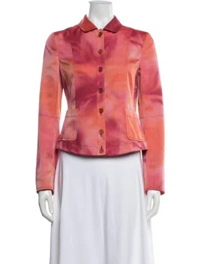 Pre-owned Akris Punto Tie-dye Print Blazer In Pink