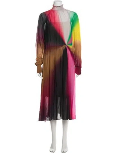 Pre-owned Akris Punto Tie-dye Print Midi Length Dress In Multi