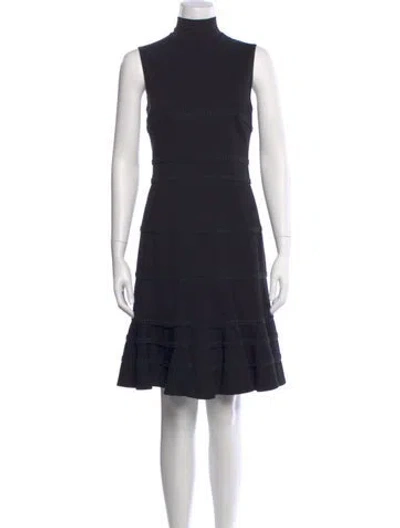 Pre-owned Akris Punto Turtleneck Knee-length Dress In Black