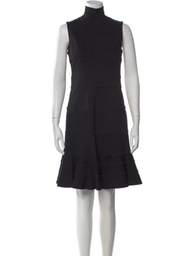 Pre-owned Akris Punto Turtleneck Knee-length Dress In Black