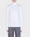 Akris Punto Turtleneck Zip Back Jersey Top In Off-white In Neutral Pattern