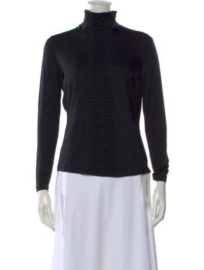 Pre-owned Akris Punto Turtleneck Long Sleeve Top In Blue