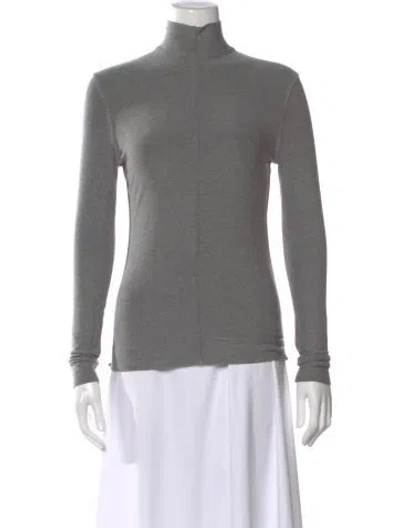 Pre-owned Akris Punto Turtleneck Long Sleeve Top In Gray