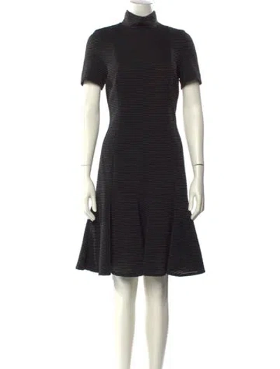 Pre-owned Akris Punto Turtleneck Midi Length Dress In Black