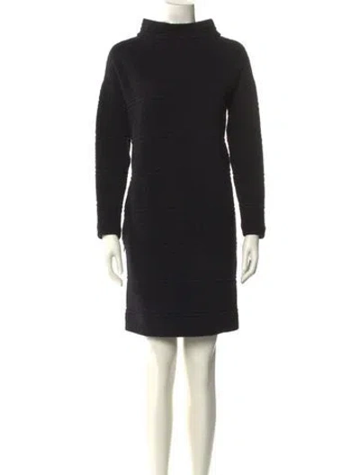 Pre-owned Akris Punto Turtleneck Mini Dress In Black