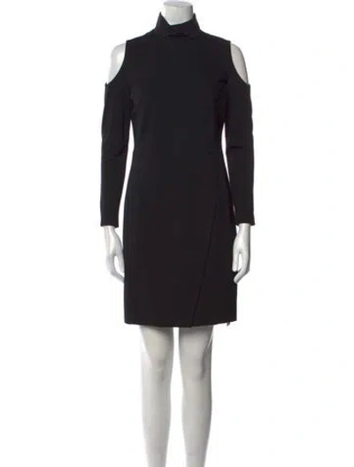 Pre-owned Akris Punto Turtleneck Mini Dress In Black