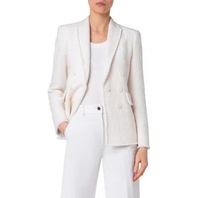 Akris Punto Tweed Blazer In Cream
