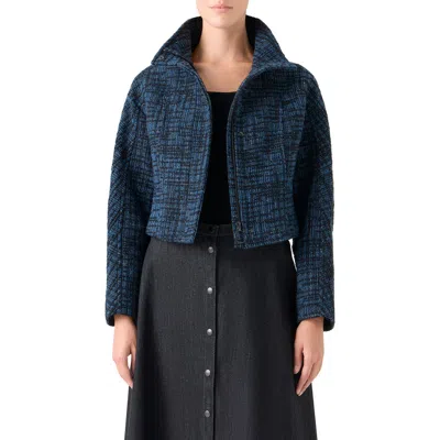 Akris Punto Tweed Crop Jacket In Multi