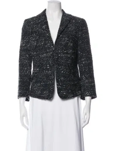 Pre-owned Akris Punto Tweed Pattern Blazer In Black