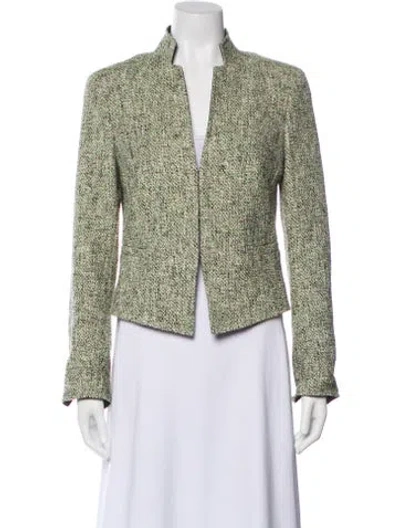 Pre-owned Akris Punto Tweed Pattern Blazer In Green