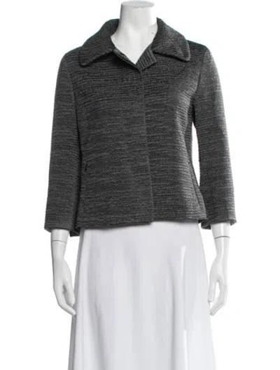 Pre-owned Akris Punto Tweed Pattern Blazer In Grey