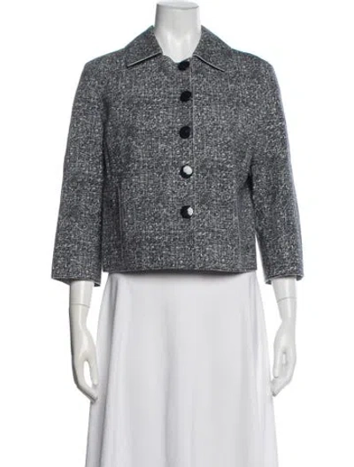 Pre-owned Akris Punto Tweed Pattern Blazer In Multi
