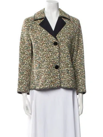 Pre-owned Akris Punto Tweed Pattern Blazer In Yellow