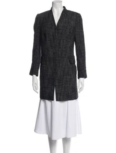 Pre-owned Akris Punto Tweed Pattern Coat In Blue