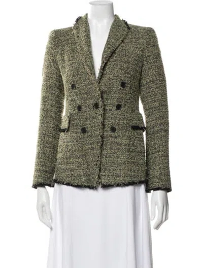 Pre-owned Akris Punto Tweed Pattern Coat In Green
