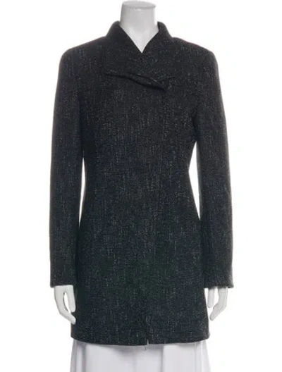 Pre-owned Akris Punto Tweed Pattern Coat In Multicolor