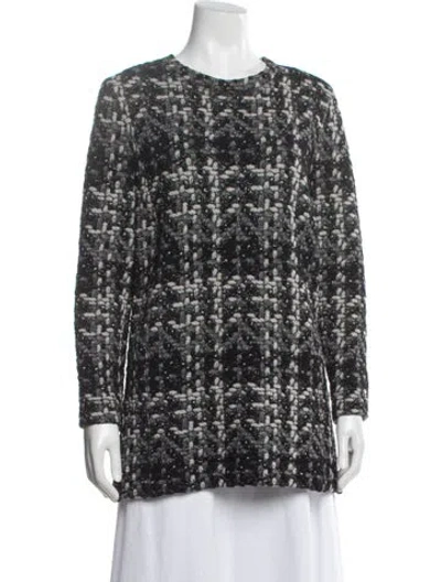 Pre-owned Akris Punto Tweed Pattern Crew Neck Sweater In Grey