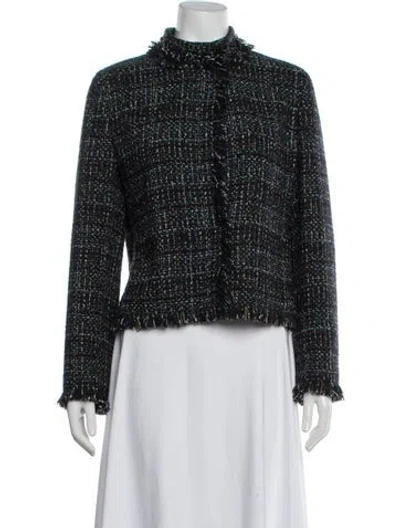 Pre-owned Akris Punto Tweed Pattern Evening Jacket In Black