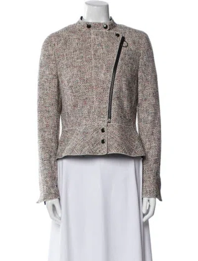 Pre-owned Akris Punto Tweed Pattern Evening Jacket In Neutral