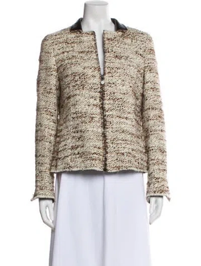 Pre-owned Akris Punto Tweed Pattern Evening Jacket In Neutral