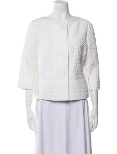 Pre-owned Akris Punto Tweed Pattern Evening Jacket In Neutral