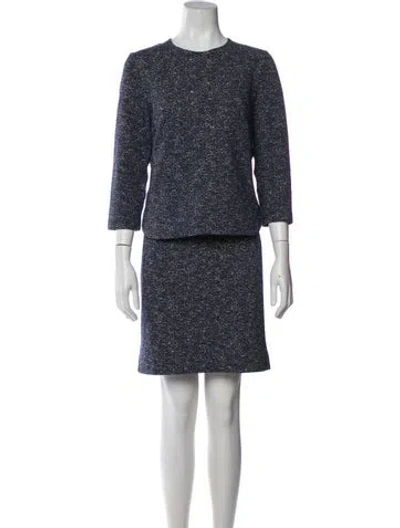 Pre-owned Akris Punto Tweed Pattern Glitter Accents Skirt Set