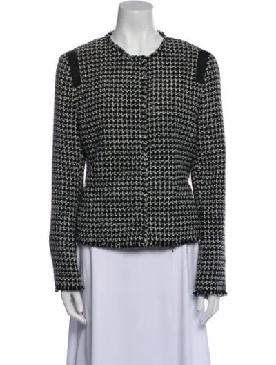 Pre-owned Akris Punto Tweed Pattern Jacket In Black