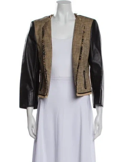 Pre-owned Akris Punto Tweed Pattern Jacket In Neutral