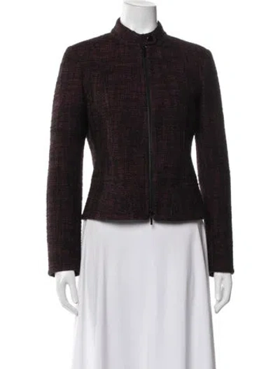 Pre-owned Akris Punto Tweed Pattern Jacket In Pink