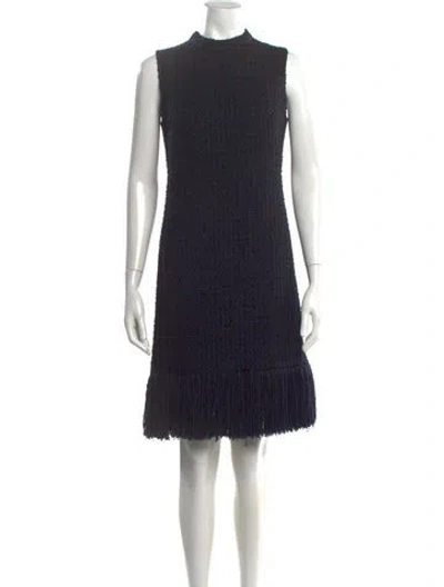 Pre-owned Akris Punto Tweed Pattern Knee-length Dress In Black