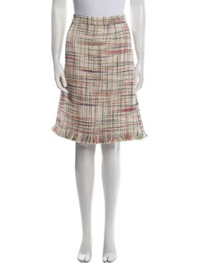 Pre-owned Akris Punto Tweed Pattern Knee-length Skirt In Neutral