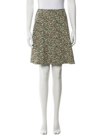 Pre-owned Akris Punto Tweed Pattern Knee-length Skirt In White