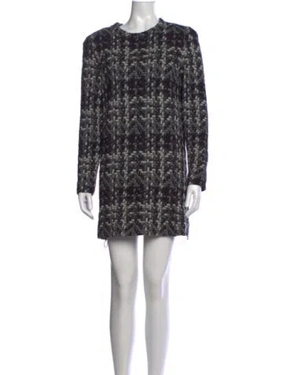 Pre-owned Akris Punto Tweed Pattern Mini Dress In Black