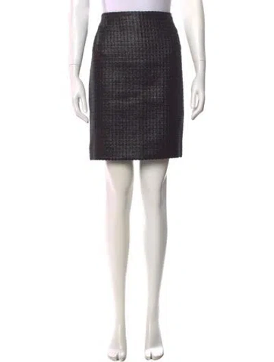 Pre-owned Akris Punto Tweed Pattern Mini Skirt In Black