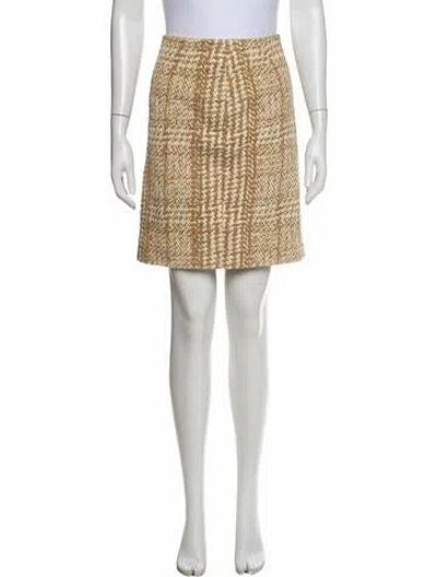 Pre-owned Akris Punto Tweed Pattern Mini Skirt In Blue