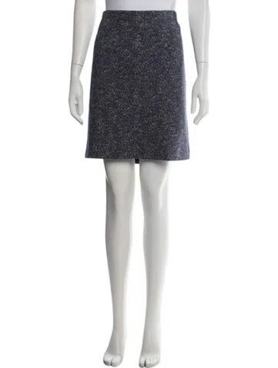 Pre-owned Akris Punto Tweed Pattern Mini Skirt In Blue