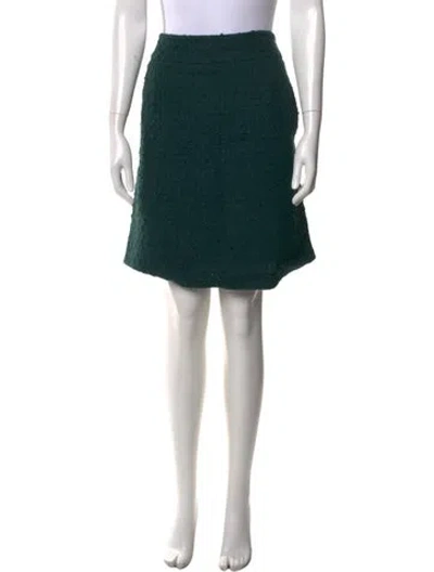 Pre-owned Akris Punto Tweed Pattern Mini Skirt In Green