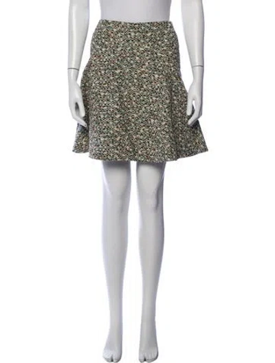 Pre-owned Akris Punto Tweed Pattern Mini Skirt In Neutrals