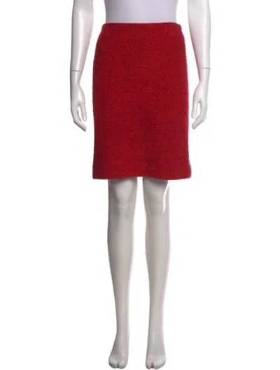 Pre-owned Akris Punto Tweed Pattern Mini Skirt In Red
