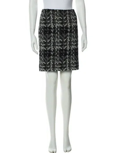 Pre-owned Akris Punto Tweed Pattern Mini Skirt In White